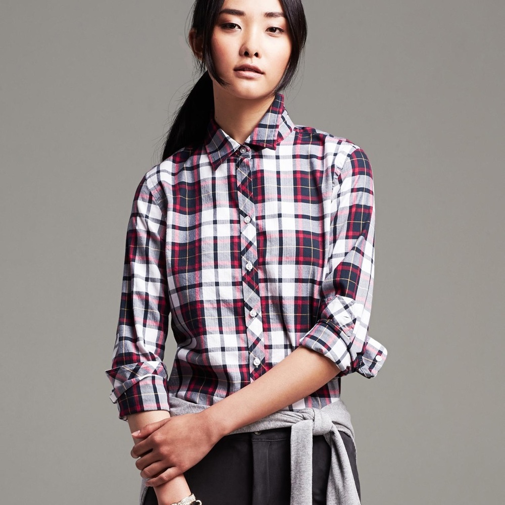 Banana Republic Soft Wash Plaid Button Down